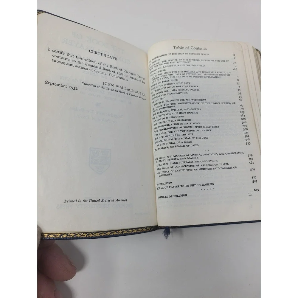 The Book of Common Prayer Oxford University Press 1952 Episcopal Church